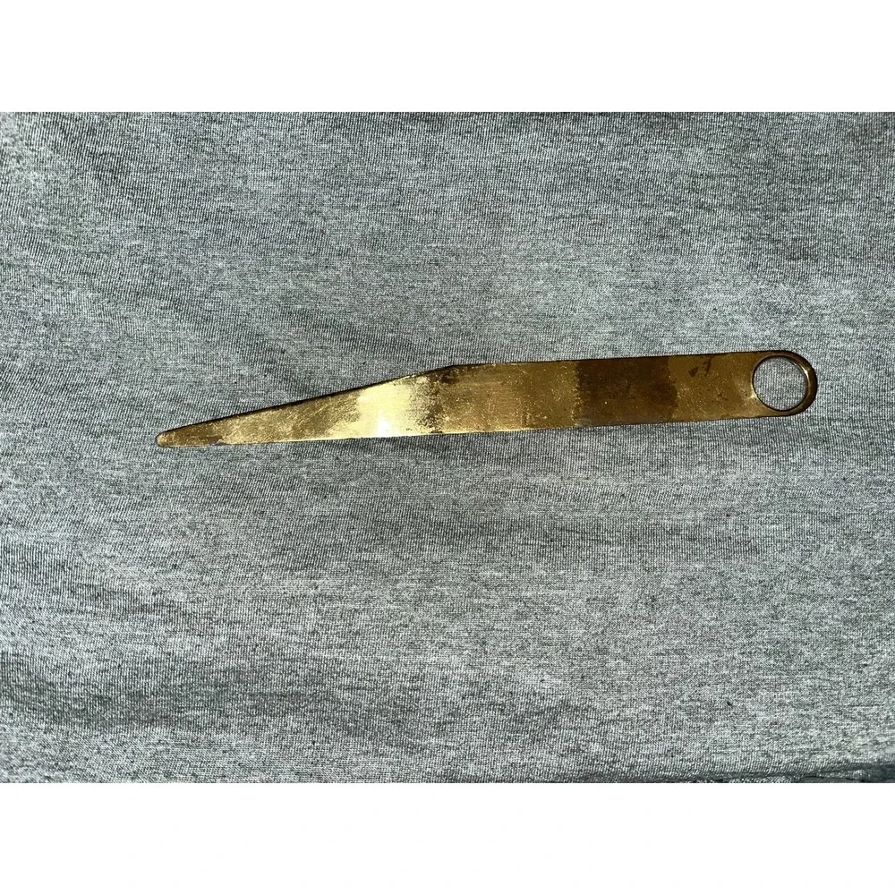 VTG Rare Gold Tint Lens Scale Ruler With Inches And MM Mail Letter Opener Steel